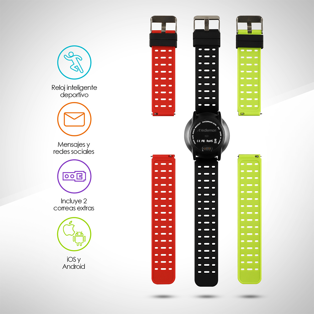 Foto 3 pulgar | Smartwatch Redlemon 79211 color Negro