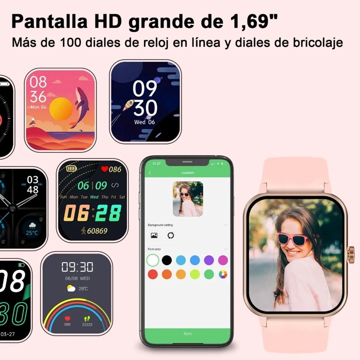 Foto 3 pulgar | Reloj Inteligente PETUKITA BOX R3 PRO color Rosa con Bluetooth Pantalla de 1,69 ''