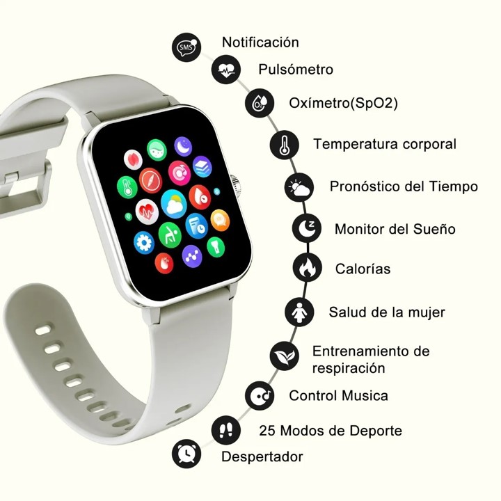 Foto 4 pulgar | Reloj Inteligente PETUKITA BOX R3 PRO color Gris con Bluetooth Pantalla de 1,69 ''