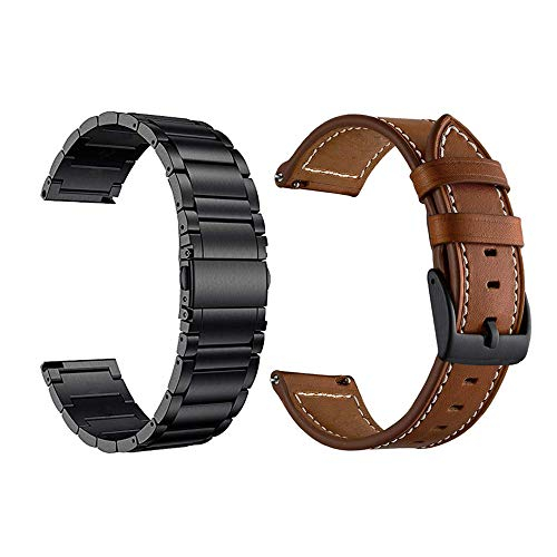 Foto 2 pulgar | Correas Yeejok para Galaxy Watch 3 Unisex 45 y 22 mm de Metal y Cuero Genuino - Venta Internacional