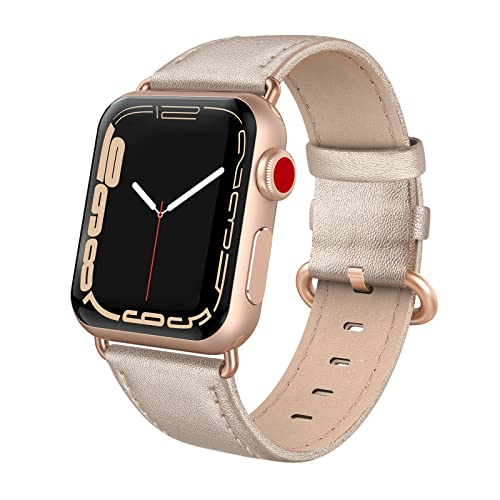 Banda de Reemplazo Swees Color Rosa para iWatch 38 y 40 MM de Cuero Genuino-Venta Internacional