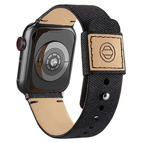 Banda de Tela Recoppa Negra para Apple Watch 41 44 y 38 mm de Lona - Venta Internacional