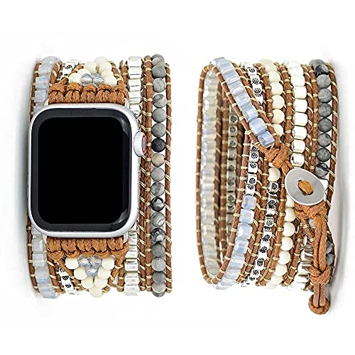 Venta Internacional - Somesame Compatible Con Apple Watch Band 41mm 40 Mm 38 Mm Boho Beads Pulseras, Multicapa 5 E