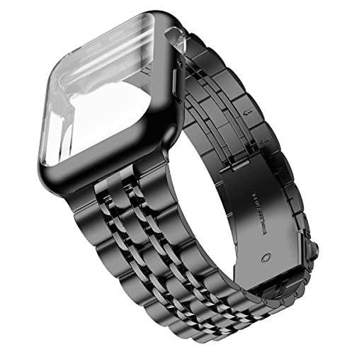 Foto 2 pulgar | Venta Internacional - Wolait Compatible Con Apple Watch Band 44 Mm Con Estuche, Banda De Negocios De Metal De Acer