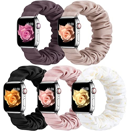 Foto 2 pulgar | Banda Scrunchie Wanliss 5 Pack Compatible con Apple Watch 38-45 mm -Venta Internacional