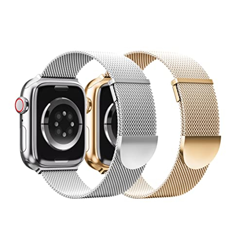 Correa Magnética de Metal SuperNaNa Compatible con Apple Watch 38/44/41/42 mm 2 Piezas -Venta Internacional