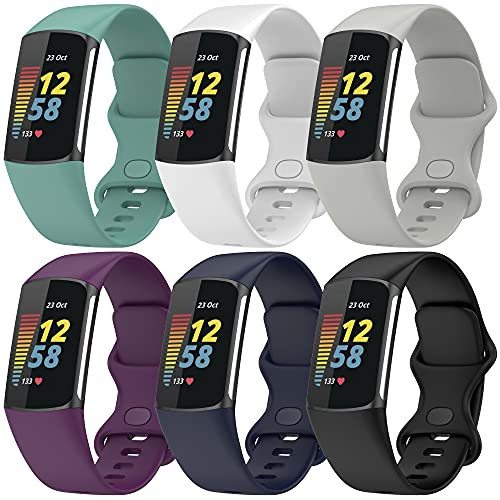 Venta Internacional - Bandas De Reloj Compatibles Con Fitbit Charge 5 Women & Men, Correa De Bandas De Silicona D