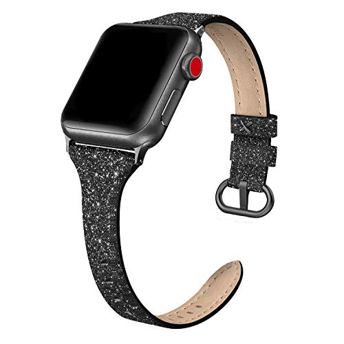 Foto 2 pulgar | Venta Internacional - Swees Band De Cuero Genuina Compatible Para Apple Watch 41 Mm 38 Mm 40 Mm, Brillo Brillante