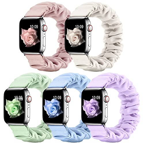 Foto 2 pulgar | Venta Internacional - Banda Scrunchie Wanliss 5 Pack Compatible Para La Banda Apple Watch 38 Mm 41 Mm 42 Mm 44 Mm