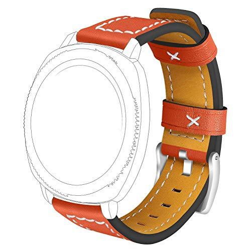 Banda Ecsem Compatible Con Garmin Vivomove Hr Bandas Reemplazo De Cuero Cosido Correos Accesorios Pulsera - Venta