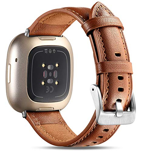 Banda Tipo Cuero Maledan Compatible Con Fitbit Sense/Fitbit Versa 3 Café - Venta Internacional