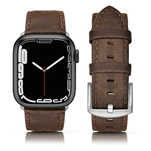 Venta Internacional - Banda De Cuero Swees Compatible Para Apple Watch 42 Mm 44 Mm 45 Mm, Reemplazo De Cuero Genui