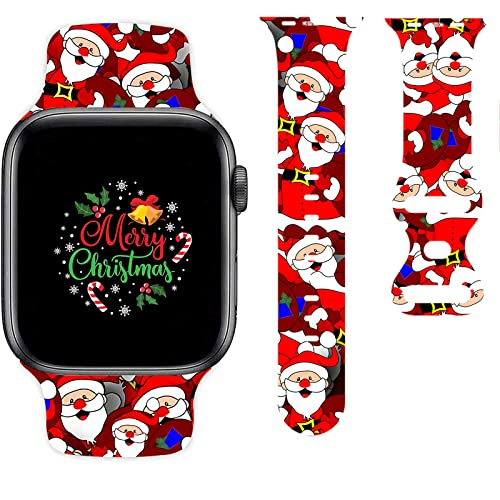 Foto 2 pulgar | Venta Internacional - Bandas De Relojes Navideños Compatibles Con Iwatch 38 Mm 42 Mm 44 Mm De 44 Mm, Lindo Santa