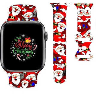 Foto 1 | Venta Internacional - Bandas De Relojes Navideños Compatibles Con Iwatch 38 Mm 42 Mm 44 Mm De 44 Mm, Lindo Santa