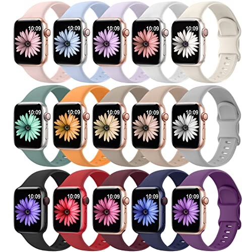 Venta Internacional - Bandas De Silicona Suave De 15 Paquetes Compatibles Con La Banda De Apple Watch 40 Mm 41 Mm $714