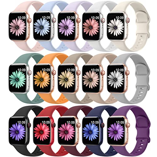 Foto 2 pulgar | Venta Internacional - Bandas De Silicona Suave De 15 Paquetes Compatibles Con La Banda De Apple Watch 40 Mm 41 Mm