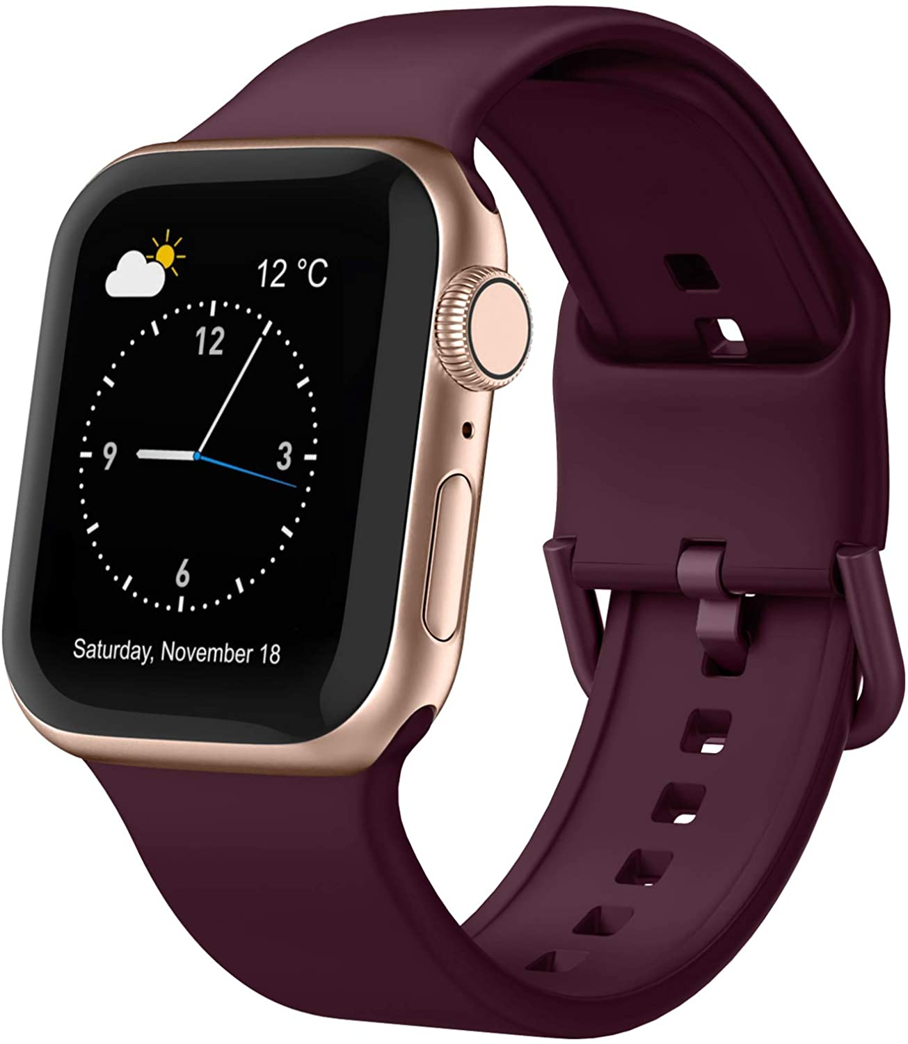 Foto 2 pulgar | Venta Internacional: Adepoy Compatible Con Bandas De Apple Watch 41 Mm 40 Mm 38 Mm, Strish Silicone Sport Strap D