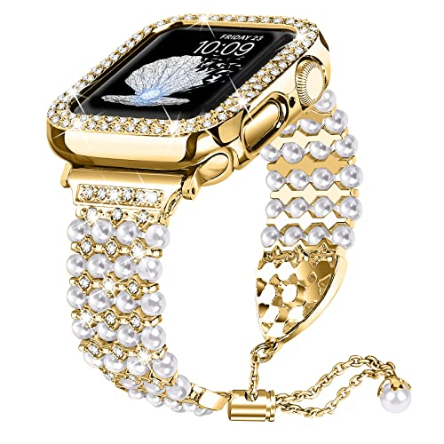 Foto 1 | Venta Internacional - Pulsera De Perla Bling Joyozy 41 Mm Compatible Para La Serie Apple Watch Band 41 Mm, Jewelr