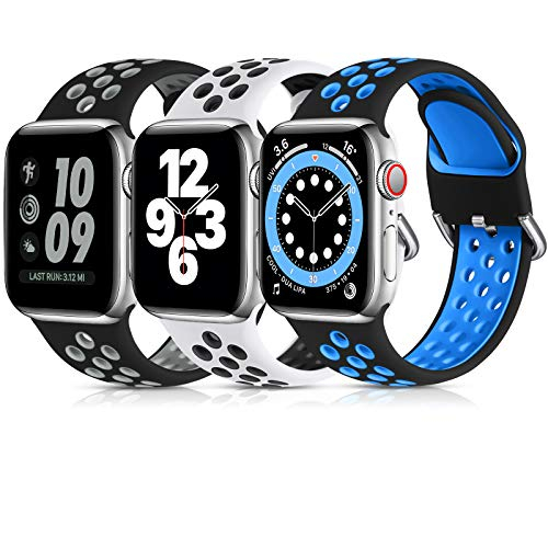 Foto 2 pulgar | Banda Lerobo Compatible para Apple Watch 40 38 41  45 44 y 42 mm de Silicón 3 Piezas - Venta Internacional