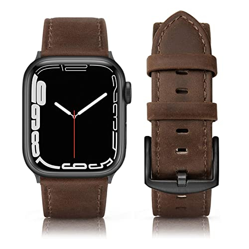 Banda Tipo Cuero Swees Compatible con Apple Watch 42/44/45 mm color Café - Venta Internacional