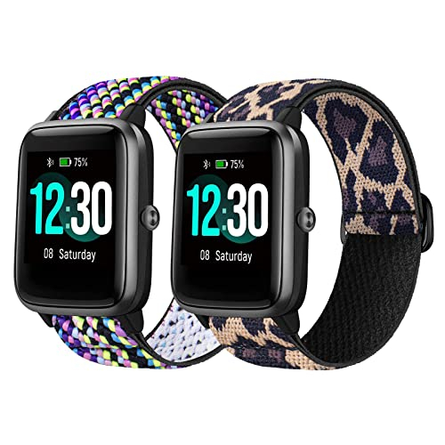 Foto 2 pulgar | Venta Internacional - [2 Paquete] Bandas De Nylon Elásticas De 19 Mm Compatibles Con El Reloj Muyfitpro Id205l, P