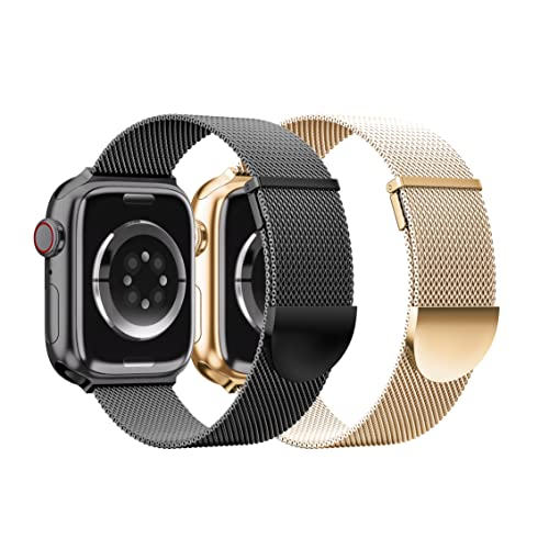 Foto 2 pulgar | Venta Internacional - Banda Magnética De Metal De 2 Paquetes Compatible Con Bandas De Apple Watch 38 Mm 44 Mm 41