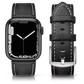 Foto 1 | Venta Internacional - Banda De Cuero Swees Compatible Para Apple Watch 42 Mm 44 Mm 45 Mm, Reemplazo De Cuero Genu
