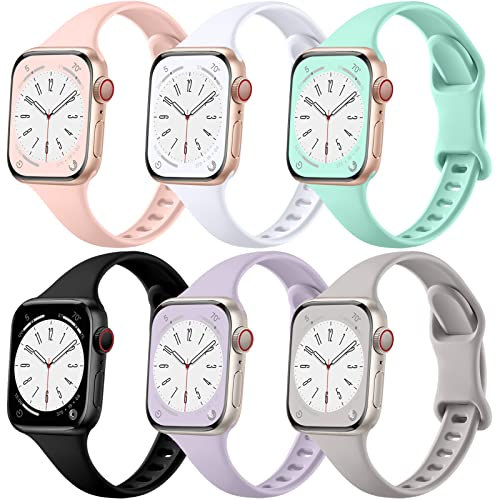 Foto 2 pulgar | Venta Internacional - Lerobo Silicone Slim Bands Compatible Para Apple Watch Band 44 Mm 42 Mm 45 Mm 38 Mm 41 Mm 4