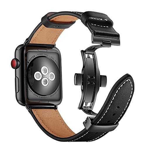 Foto 2 pulgar | Venta Internacional - Heyozury Leather Compatible Con Apple Watch Band 8 45 Mm 44 Mm 41 Mm 49 Mm De Cuero Genuino