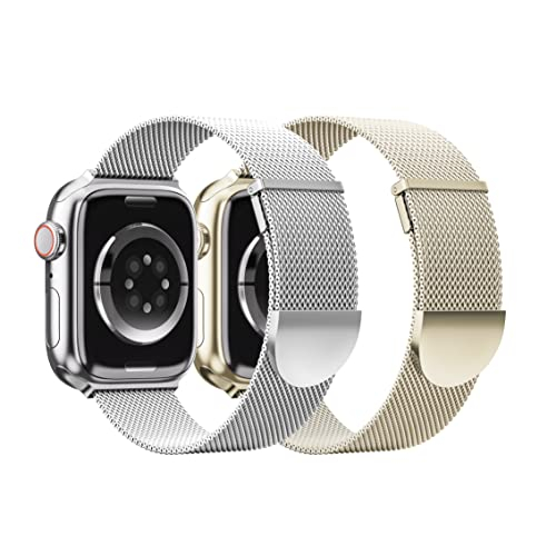 Foto 2 pulgar | Venta Internacional - Banda Magnética De Metal De 2 Paquetes Compatible Con Bandas De Apple Watch 38 Mm 44 Mm 41