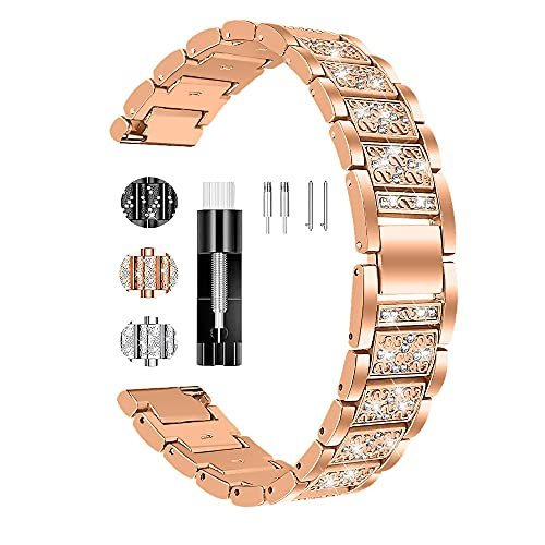 Banda de Joyería FitTurn Compatibles con Letscom/ Letsfit/ Lintelek/ Yamay Watch/ Diamond Rhinestone Puls - Vent