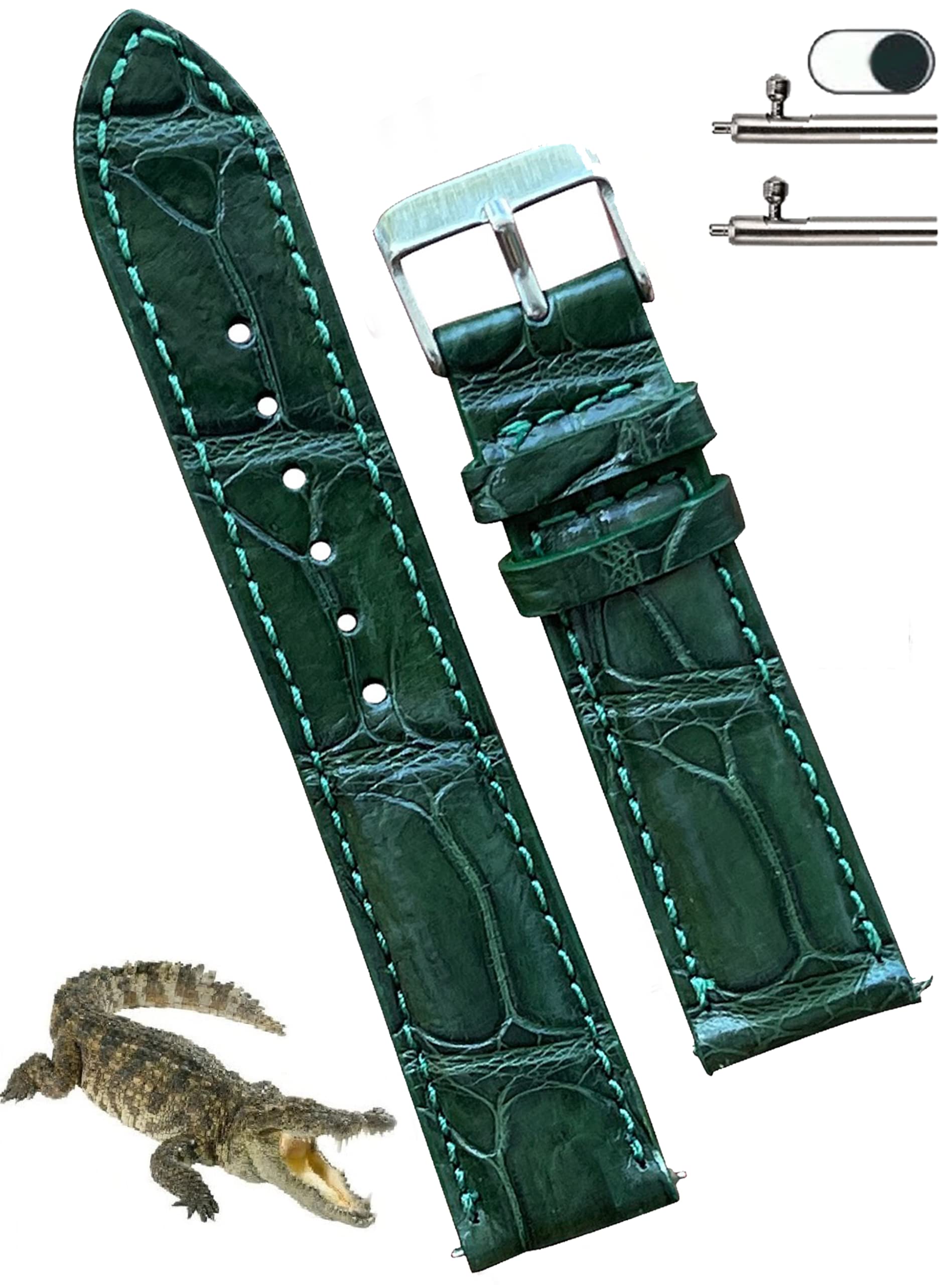 Banda de Reloj Vinacreations De 20 Mm Alligator Liberación Rápida - Venta Internacional