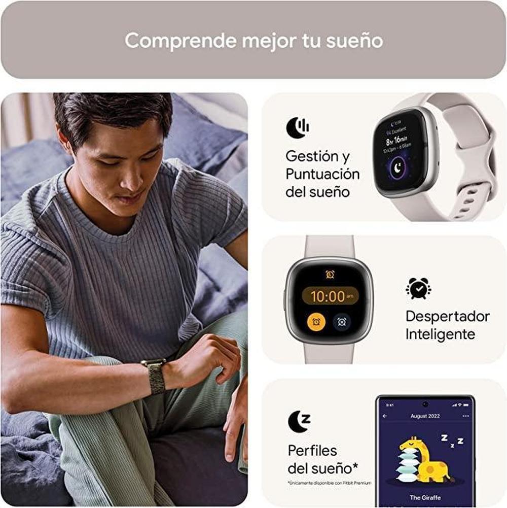 Foto 4 pulgar | Smartwatch Fitbit Sense color Blanco