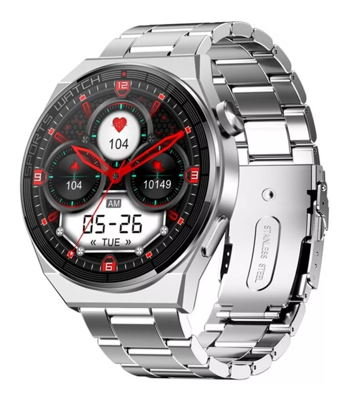 Smartwatch Fralugio Kt62 Metal Full Touch color Plata