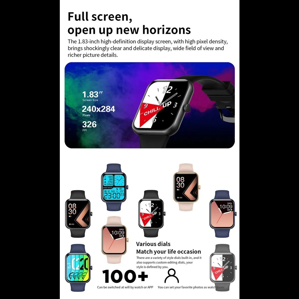 Foto 5 pulgar | Fralugio Smartwatch Reloj Inteligente L32 Full Touch Ips Hd color Negro