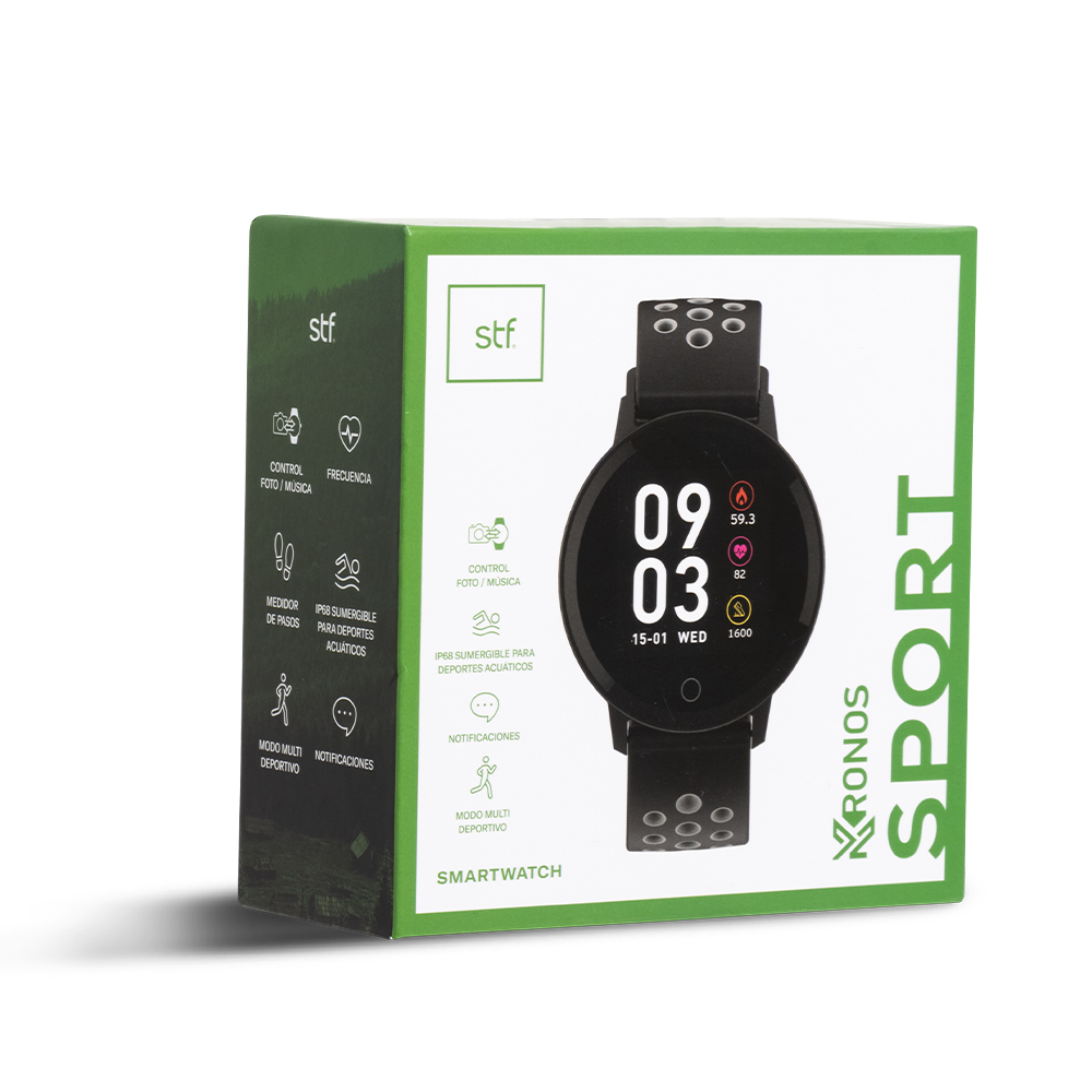 Foto 6 pulgar | Smartwatch STF Kronos Sport color Negro