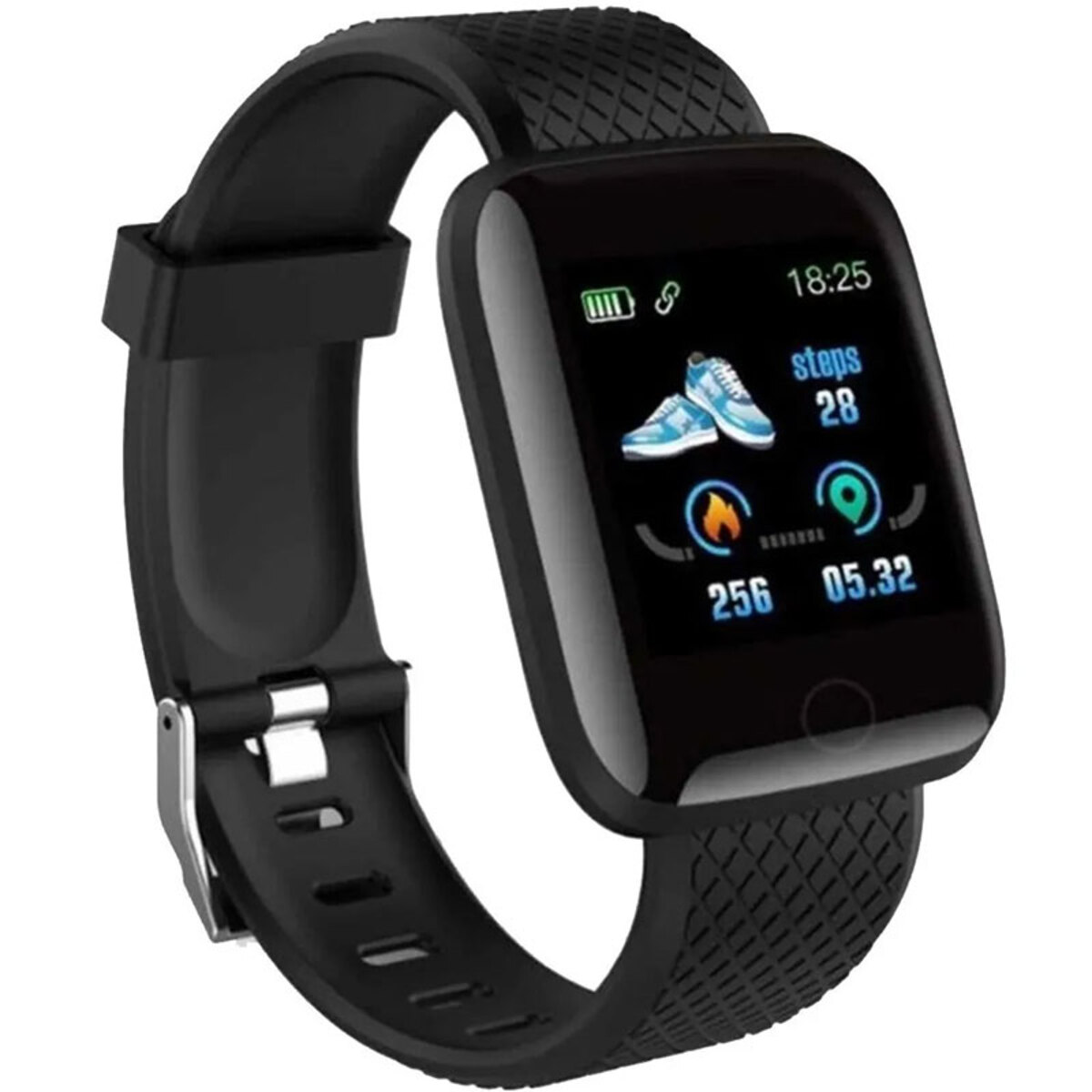 Smartwatch Fralugio 116 Plus color Negro Podómetro y Monitores de Salud Notificaciones