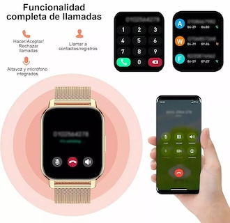 Foto 2 | Reloj Inteligente BELUG color Oro Rosa Impermeable Smartwatch de 1.85 para Dama