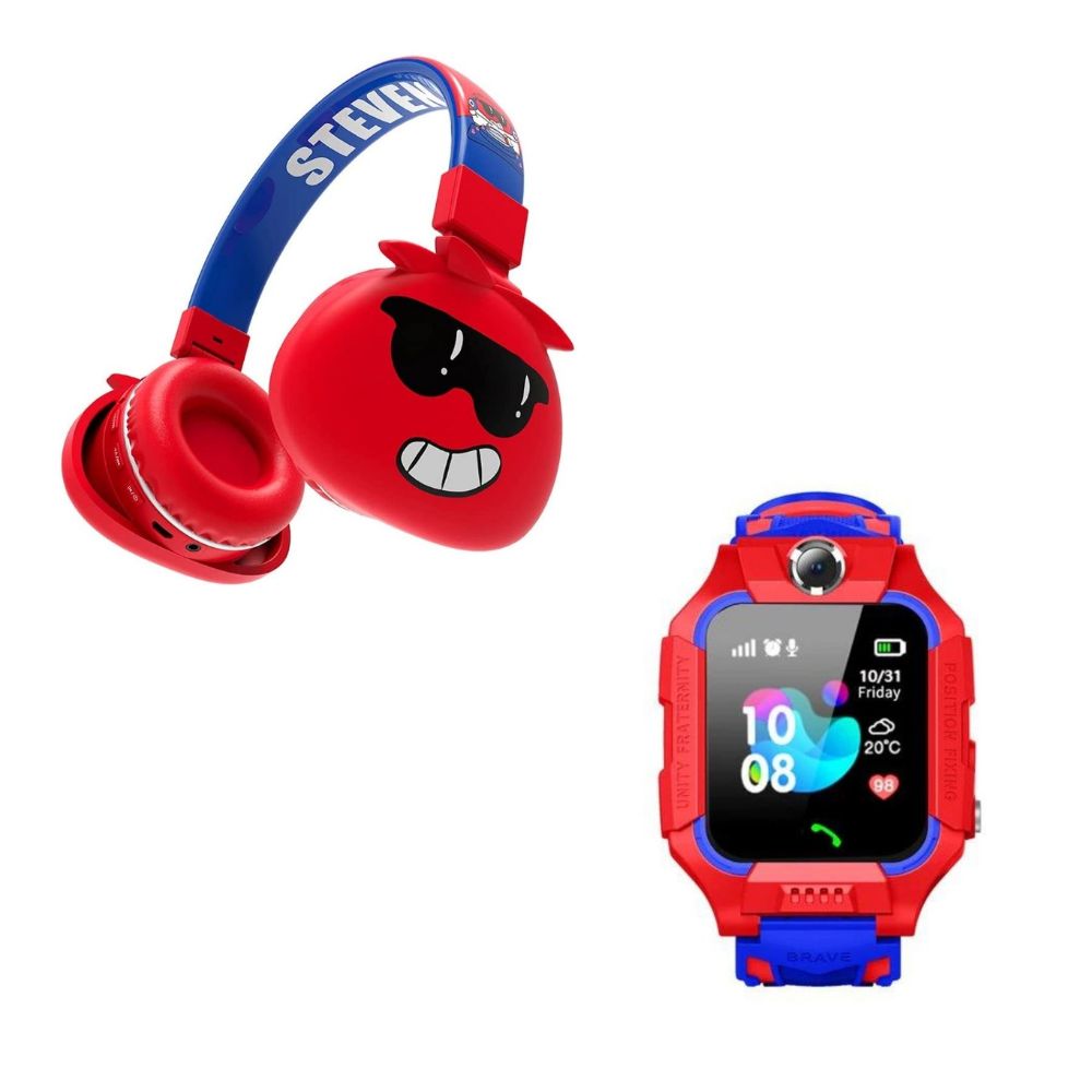 Kit De Audífonos y Smartwatch con GPS Gadgets&Fun MonsK22 color Rojo