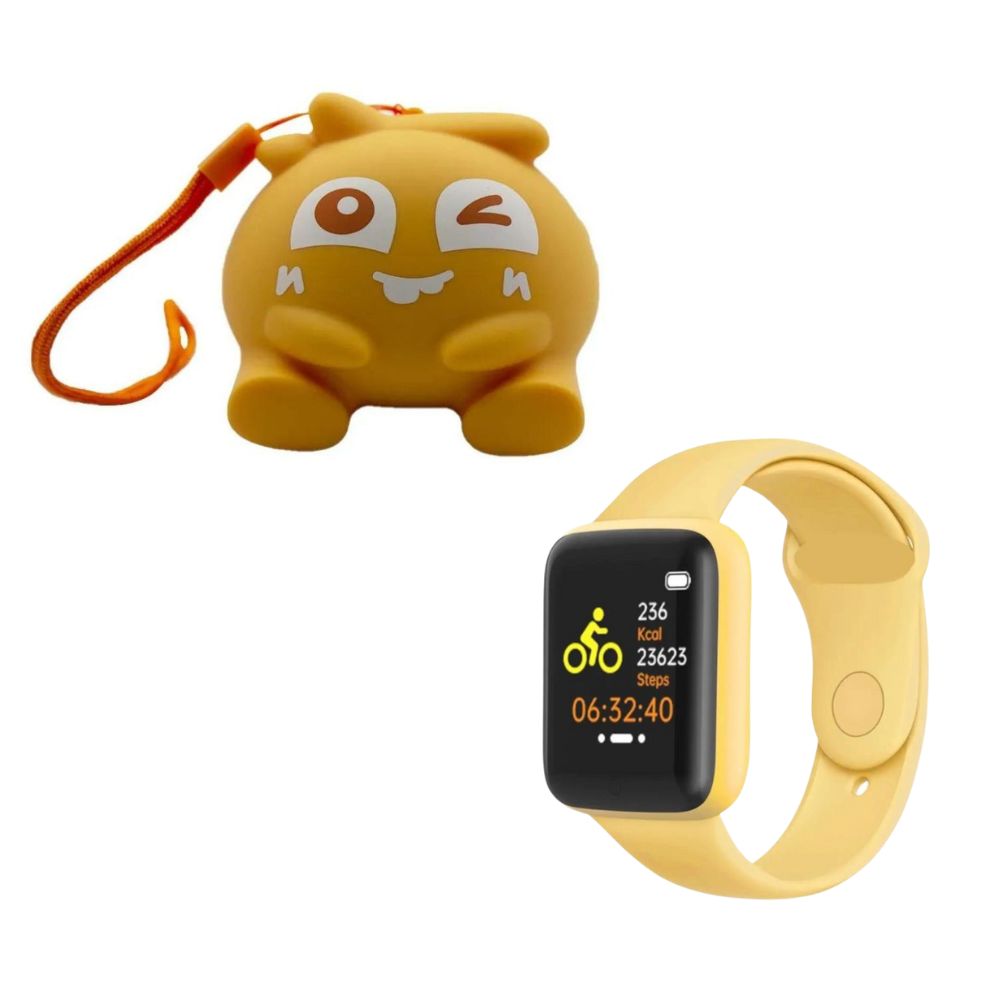 Foto 2 pulgar | Kit De Bocina Bluetooth Y Reloj Inteligente Gadgets&Fun Mons15 color Amarillo