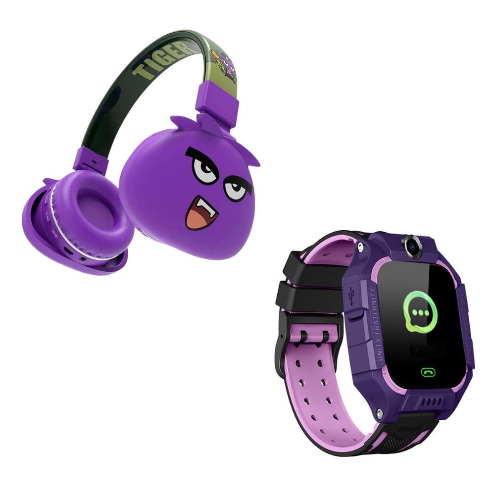 Foto 2 pulgar | Kit De Audífonos y Smartwatch con GPS Gadgets&Fun MonsK22 color Morado