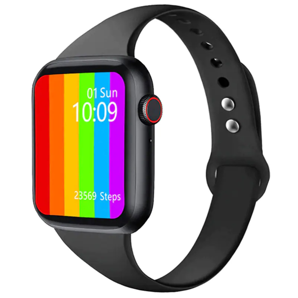 Smartwatch Fralugio Reloj Inteligente W26 Full Touch Termómetro Oxímetro y Notificaciones color Negro