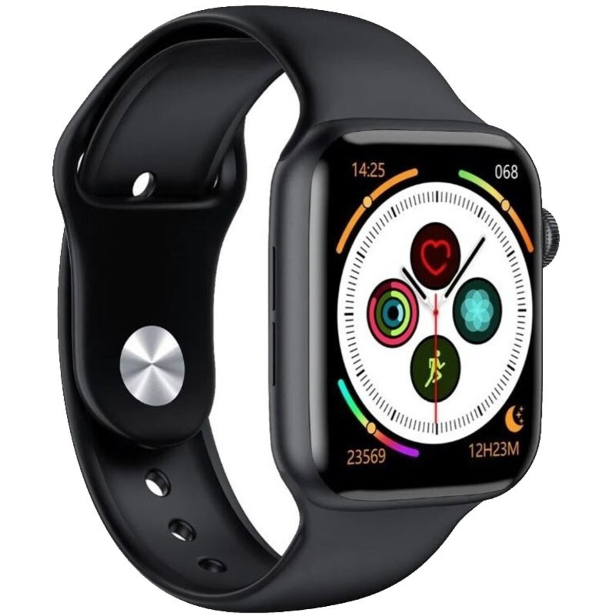 Foto 4 pulgar | Smartwatch Fralugio Reloj Inteligente W26 Full Touch Termómetro Oxímetro y Notificaciones color Negro