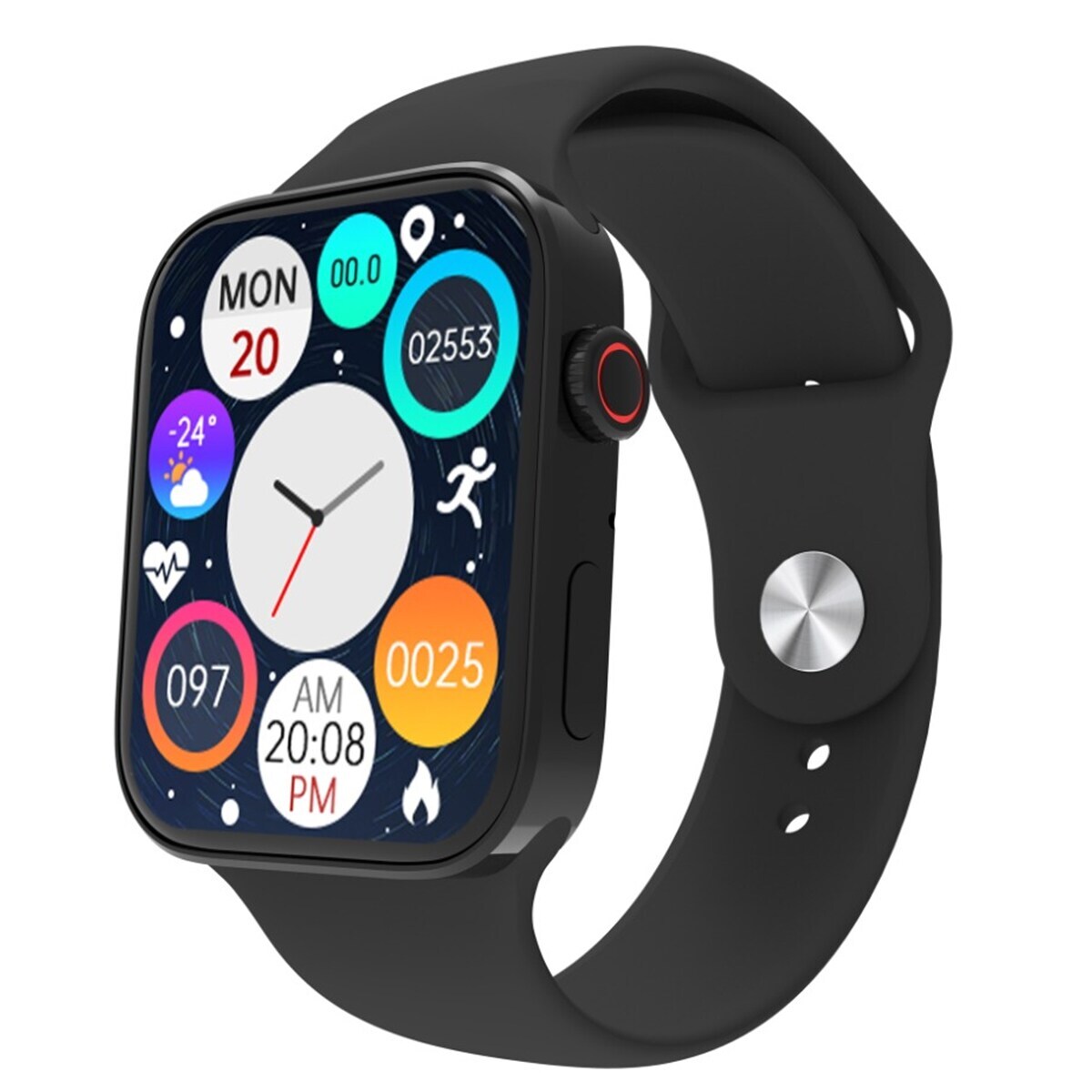 Smart Watch Fralugio Reloj Inteligente N76 Series 7 Full Touch Monitores de Ejercicio color Negro