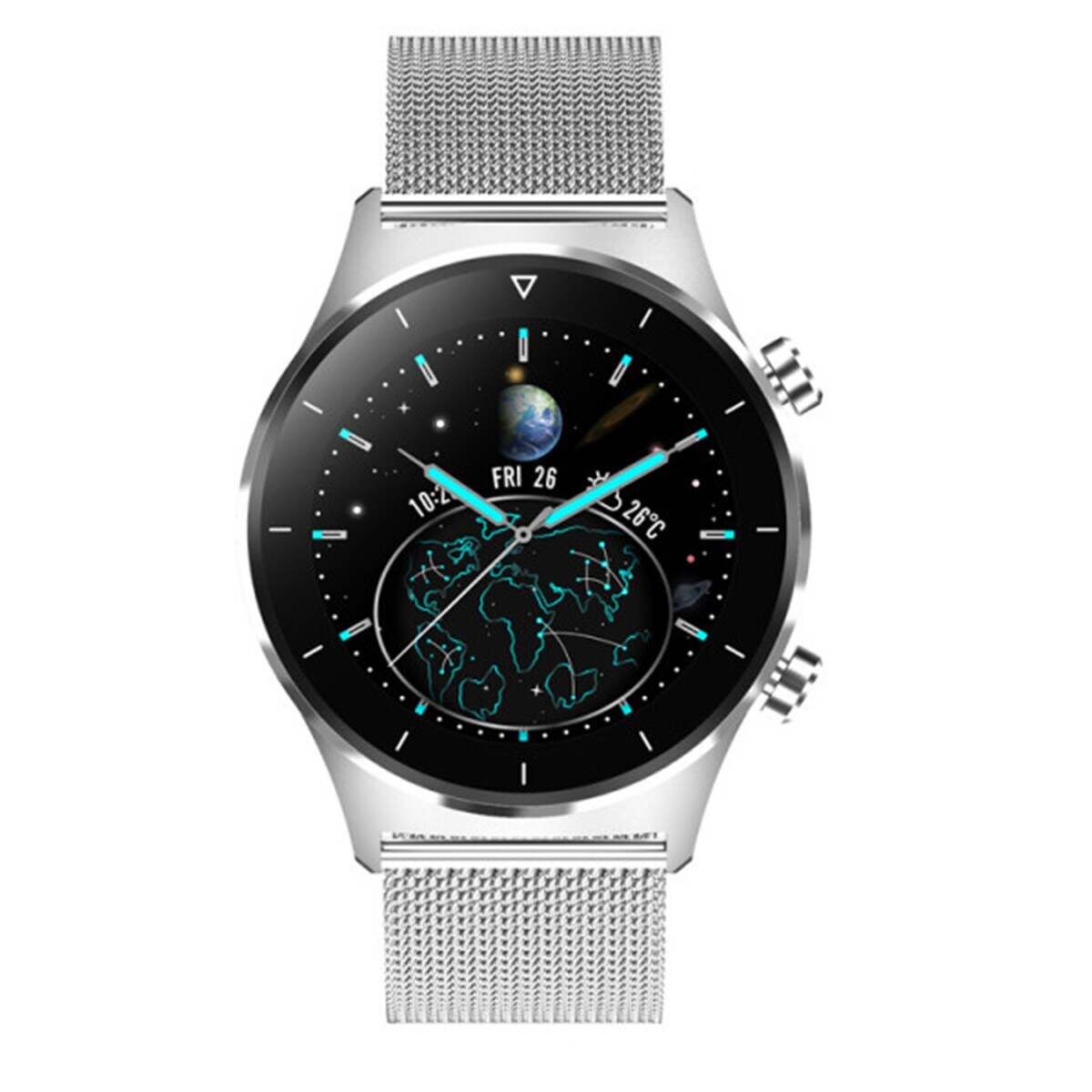 Foto 4 pulgar | Reloj Fralugio E13 color Plata Inteligente Smartwatch Metal Notificaciones Full Touch