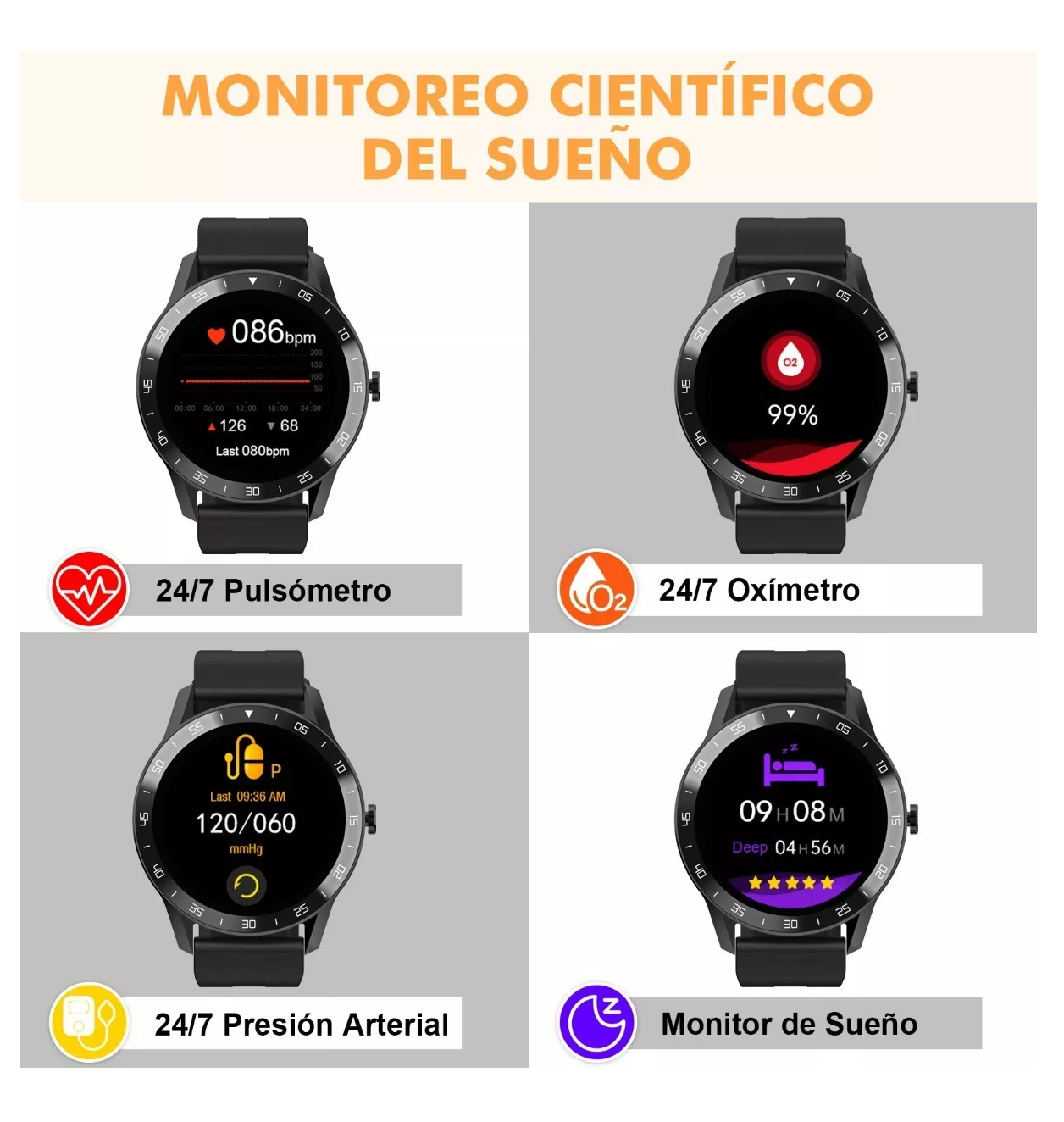 Foto 3 pulgar | Reloj Inteligente BELUG color Negro Bluetooth Impermeable para Hombre