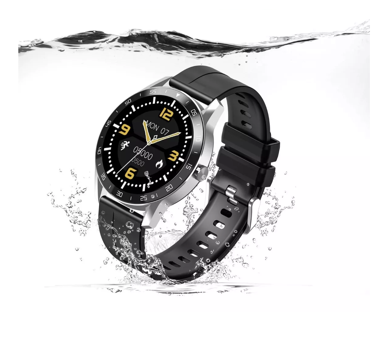 Foto 4 pulgar | Reloj Inteligente BELUG color Negro con Plata Bluetooth Impermeable para Hombre