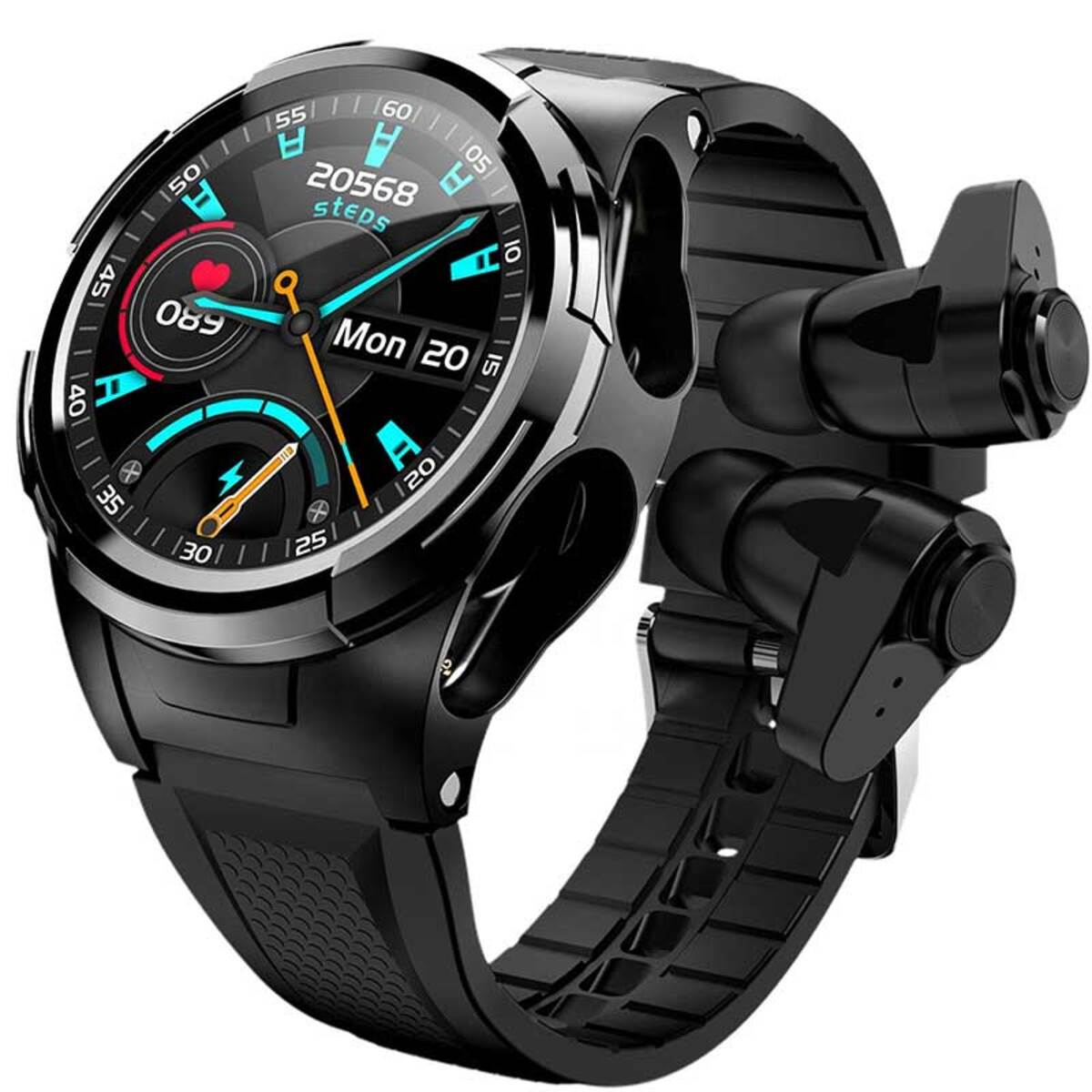 Smartwatch con Audífonos Fralugio S201 color Negro