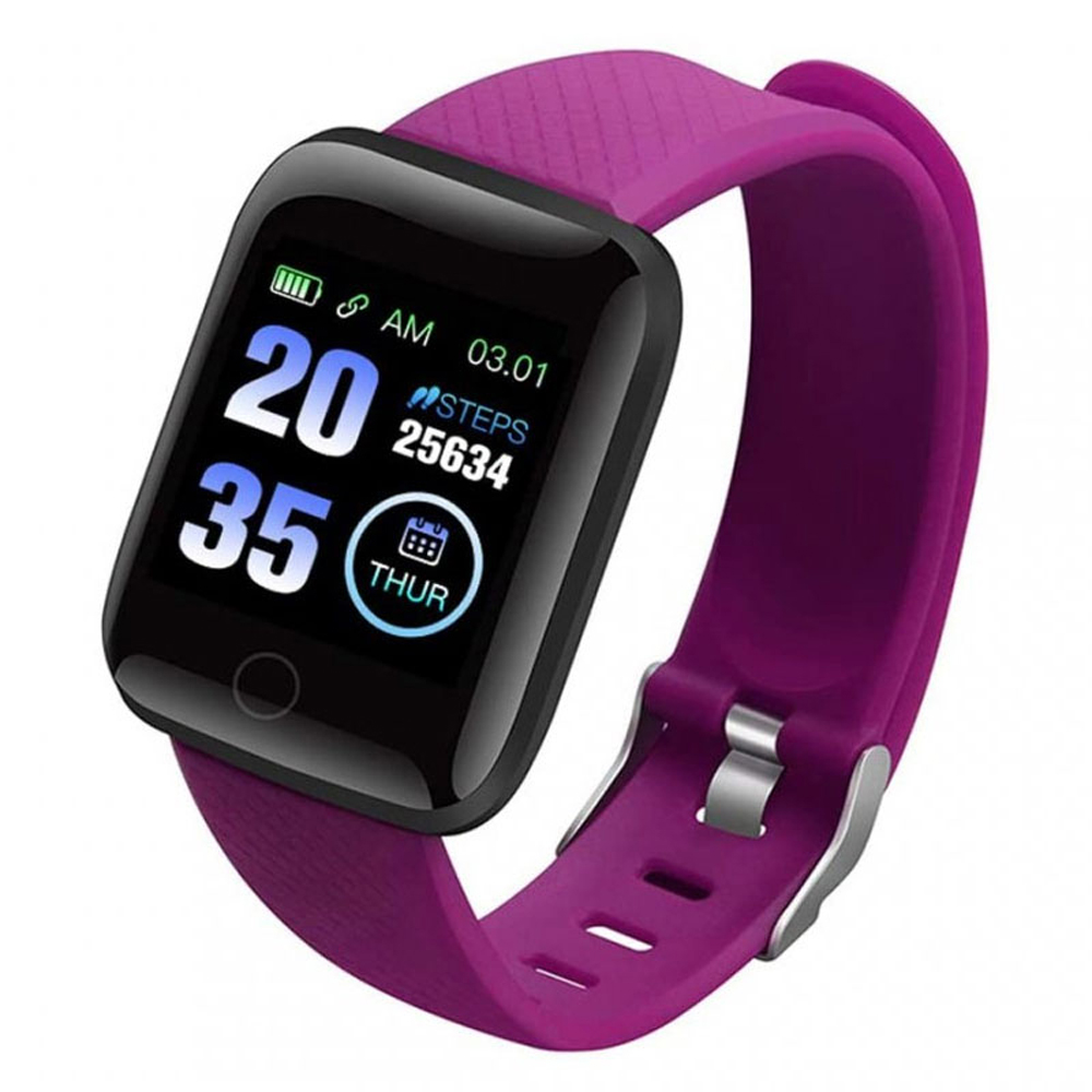 Foto 2 pulgar | Smartwatch Deportivo Fralugio 116 Plus color Púrpura con Podómetro y Monitores de Salud Recibe Notificaciones