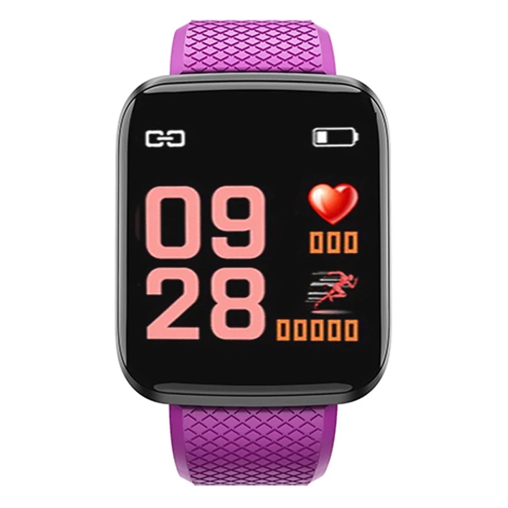 Foto 3 pulgar | Smartwatch Deportivo Fralugio 116 Plus color Púrpura con Podómetro y Monitores de Salud Recibe Notificaciones